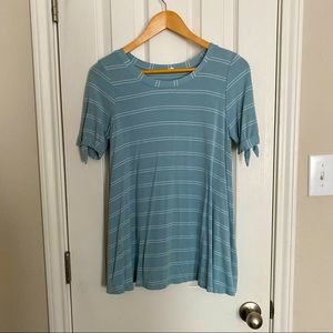 Pinkblush striped tie-sleeve knit top